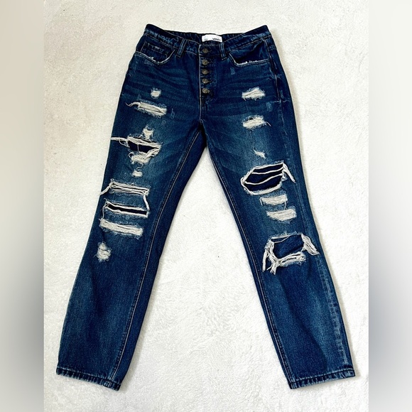 VERVET Super Distressed Boyfriend Straight Jean - Size 27 - Picture 2 of 11